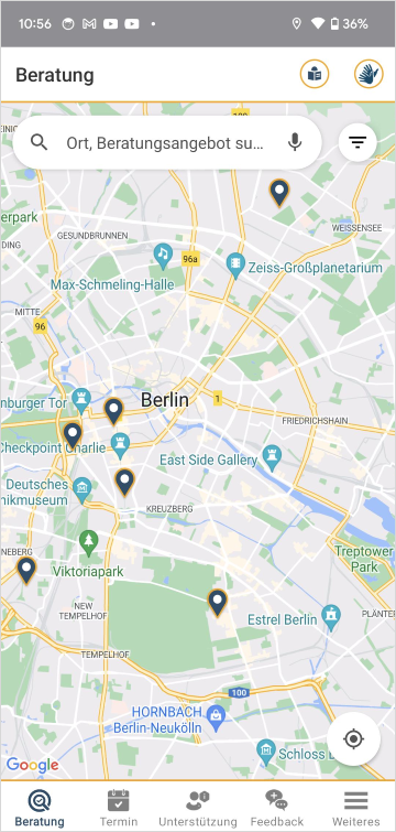 Screenshot der App "Teilhabeberatung"