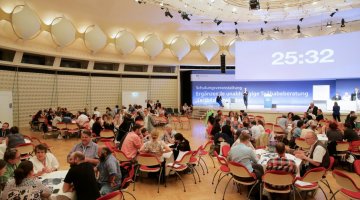 World-Café-Runde auf Schulungsveranstaltung