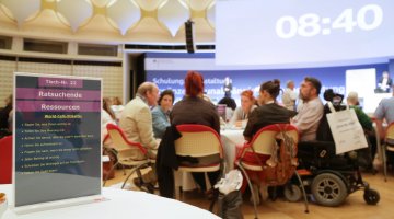 World-Café-Runde auf Schulungsveranstaltung