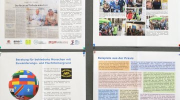 Poster EUTB® Angebot Selbsthilfe Bremen auf Schulungsveranstaltung