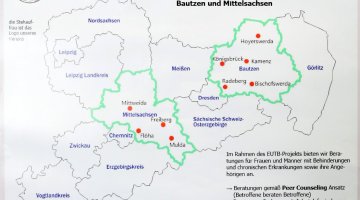 Poster EUTB® Angebot Lebendiger leben! e. V. Landkreis Bautzen und Mittelsachsen auf Schulungsveranstaltung