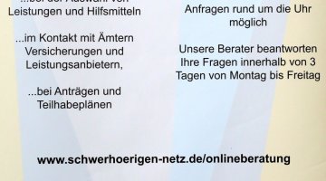 Poster EUTB® Angebot Deutscher Schwerhörigenbund auf Schulungsveranstaltung