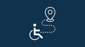 Rollstuhl vor Markierung