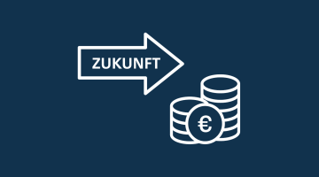 Icon Pfeil mit Aufschrift Zukunft und Geld