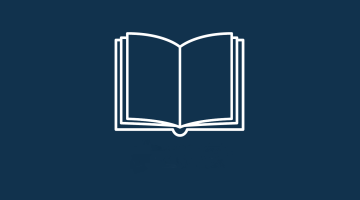 blaues Piktogramm mit Buch