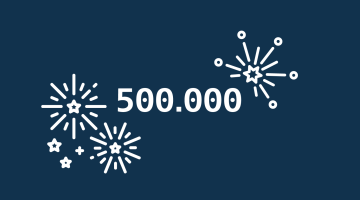 Icon 500.000 mit Feuerwerk