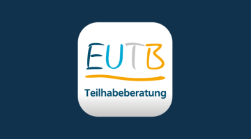 EUTB App Logo auf blauem Hintergrund